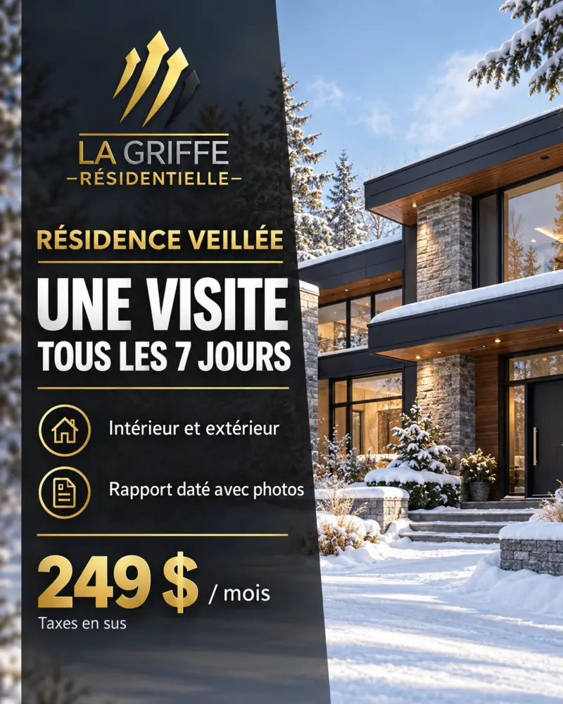 Résidence veillée avec une visite intérieure et extérieure tous les 7 jours
